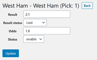 Add results admin