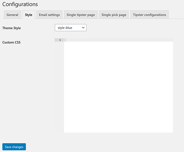 Configurations style admin