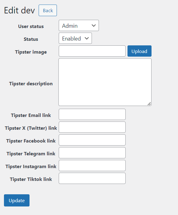 Tipsters admin